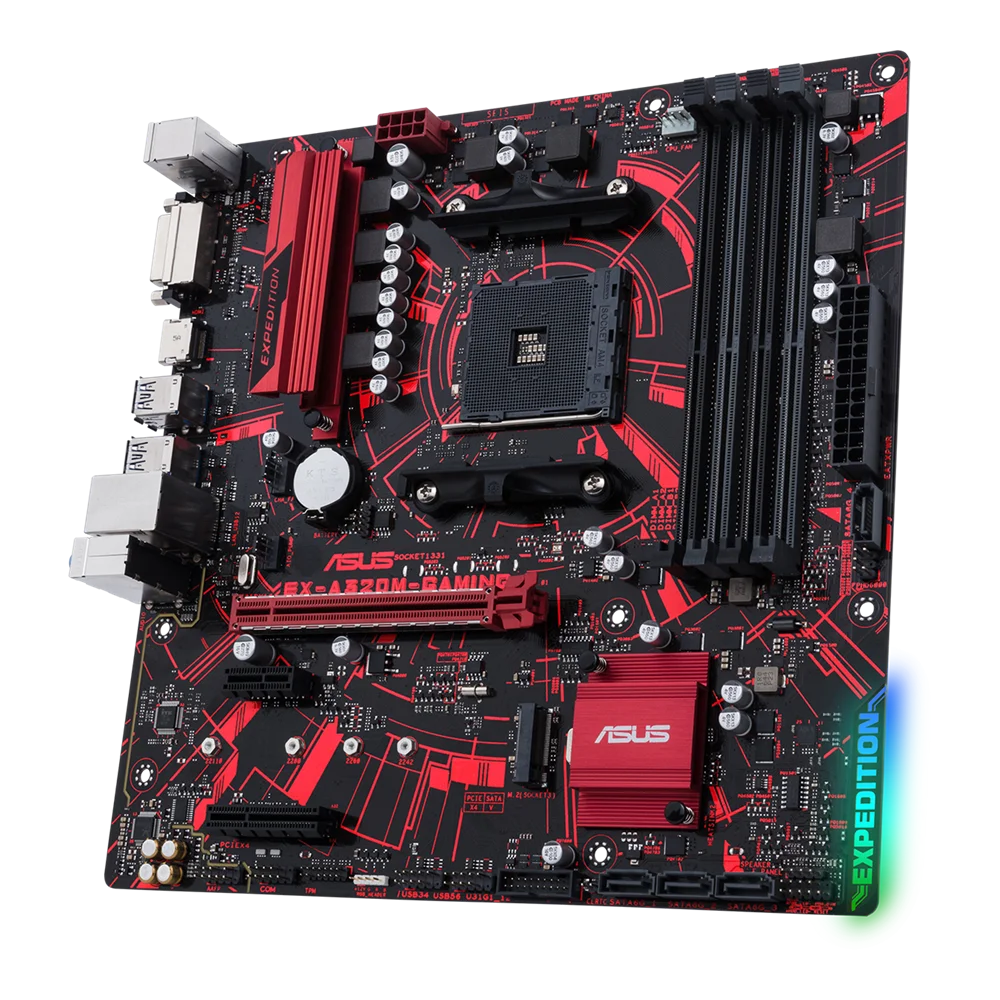 ASUS EX-A320M-GAMING اللوحة الأم mATX AMD A320 المقبس AM4 DDR4 SATA3 HDMI DVI-D PS/2 الصوت لمعالجات AMD Ryzen Athlon #3