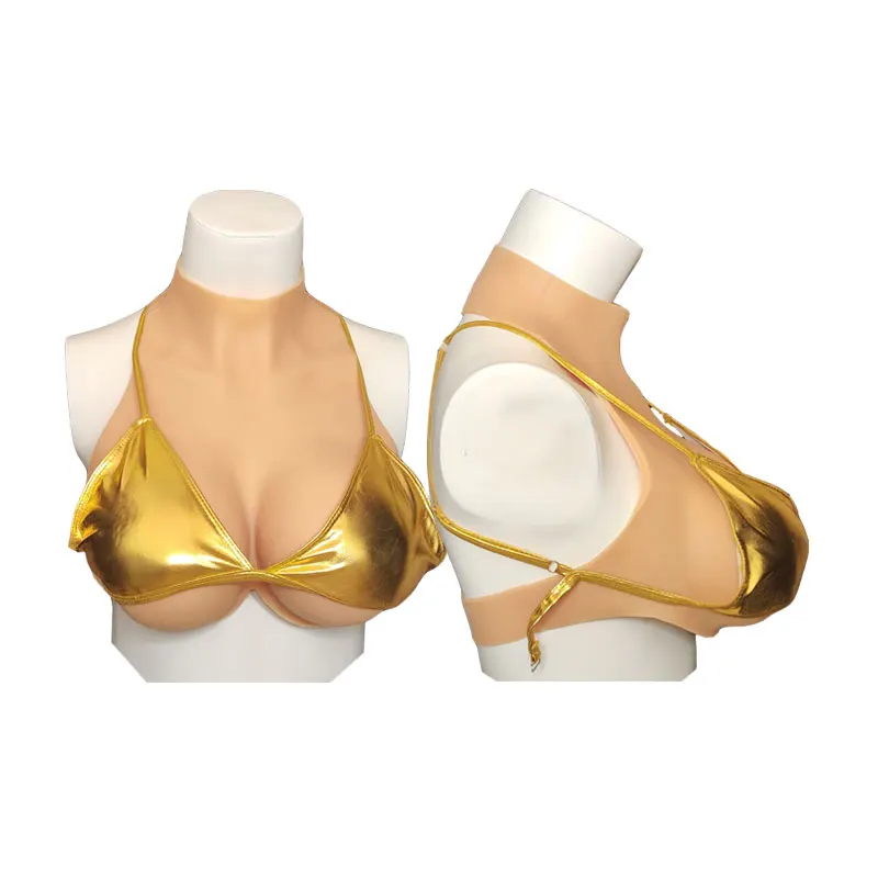 Huge Silicone Breast Forms Plate Fake Boobs Bodysuit for Transgender Drag Queen Crossdresser Celebrity Live Streaming Cosplay