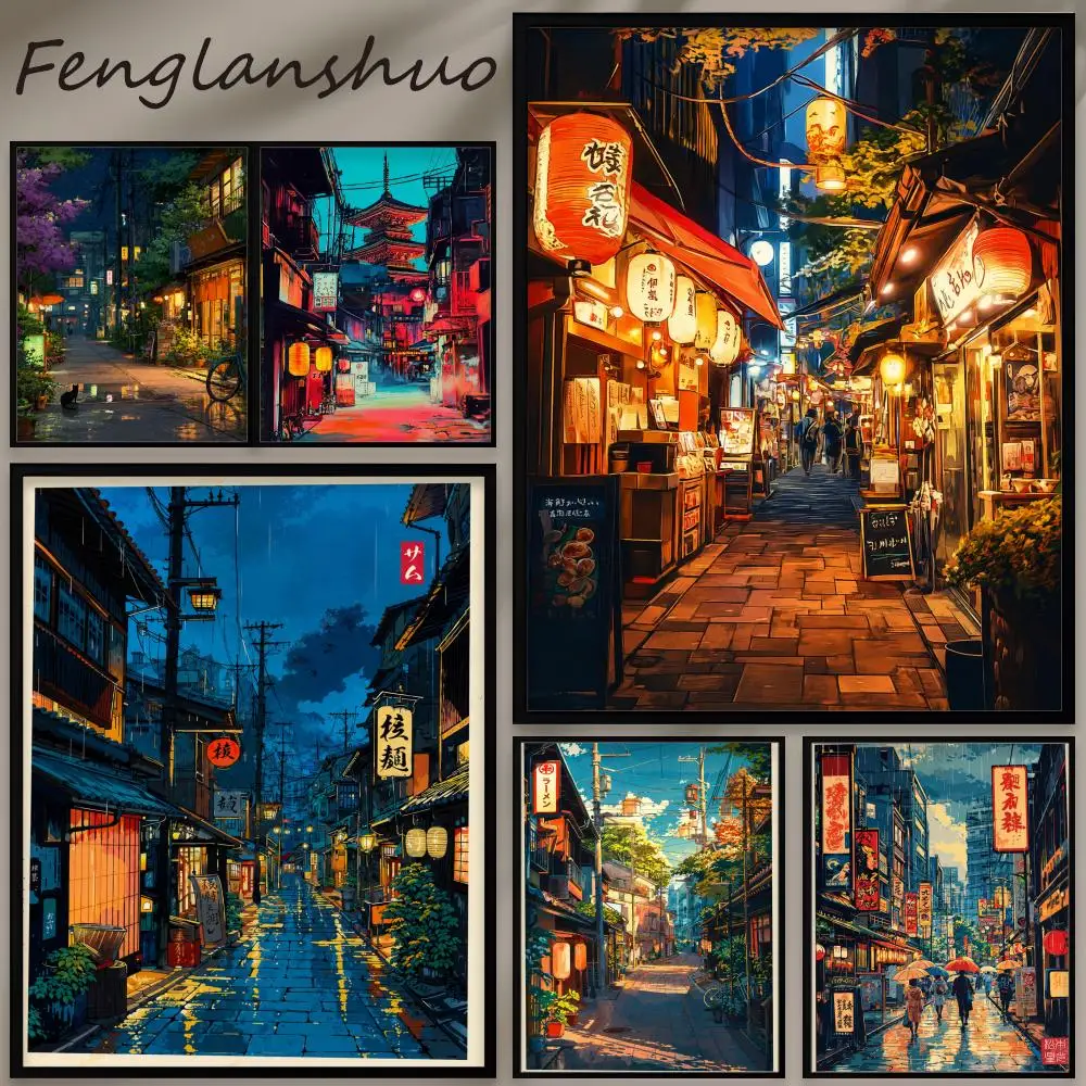 Tokyo Alley Poster Stylish Waterproof Wall Decals - Self-Adhesive, All-Room Use, Perfect Gift Choice