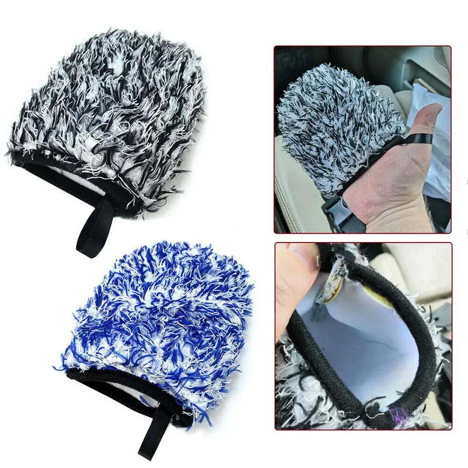 Car Tyre Cleaning Gloves Auto Wheel Tire Washing Mitts Four Fingers Gloves Motorcycle Tire Detailing Office Window Care
