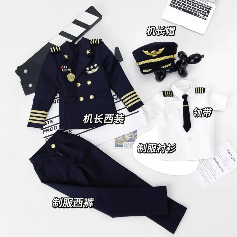 Ubranka dla lalek BJD dla lalek 1/4, modny strój kapitana, zestaw ubrań, akcesoria dla lalek (tylko ubrania, bez lalki)