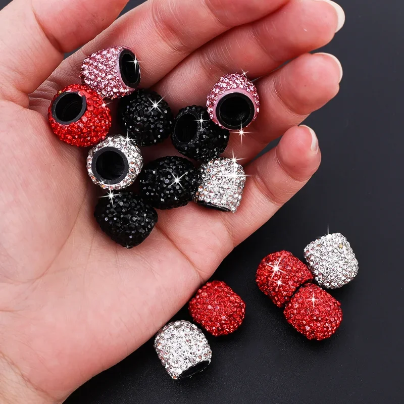 Tire Rhinestone Decor Valve Caps Diamond Bling Bling Shiny Wheel Valve Dustproof Cover Car Motorcycle Tyre Accessories