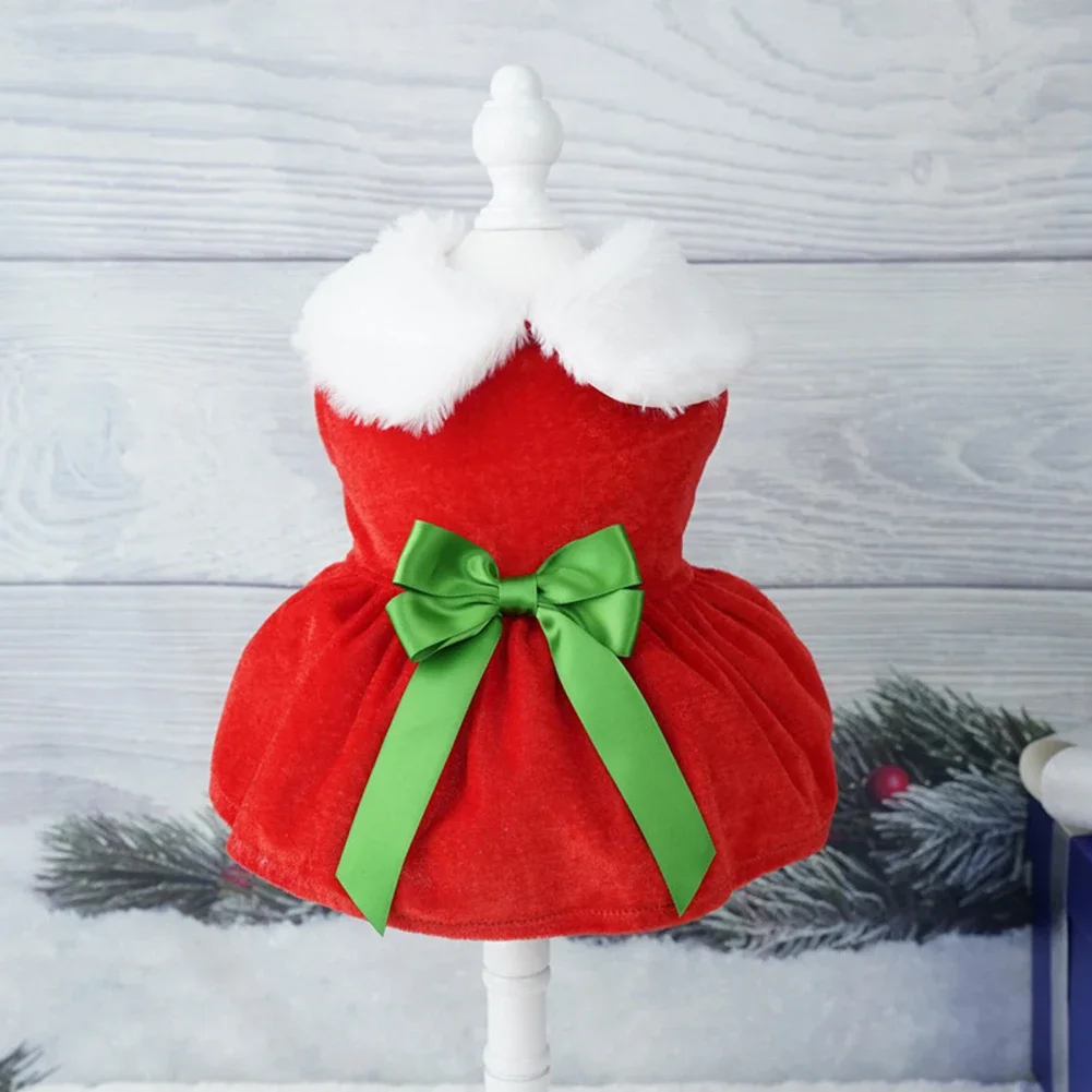 Pet Dog Dresses For Small Dogs Cat Christmas Party Red Princess Skirt Puppy Xmas Dress Chihuahua Yorkies Pug Poodle Costume