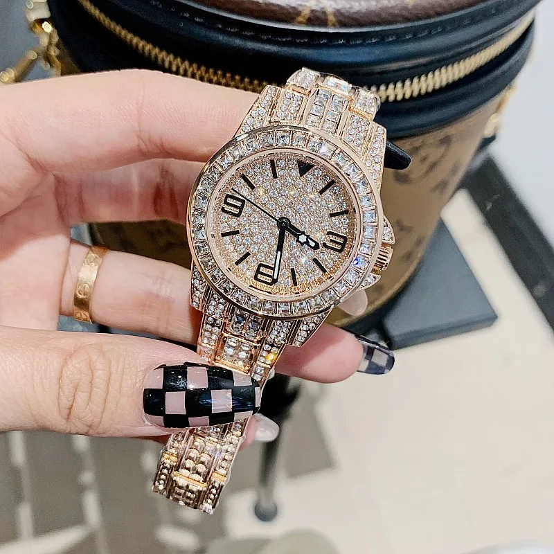 Relojes de diamantes a la moda para Mujer, Reloj de cuarzo de marca de lujo para Mujer, Reloj femenino, Reloj para Mujer Zegarek Damski, triangulación de envíos