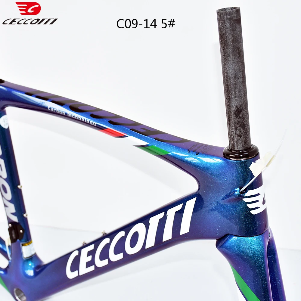 CECCOTTI Most Popular Chameleon Color Bicycle Frameset Real T1000 Full Carbon Fiber ROAD BIKE FRAME 700C Roadbike Framework