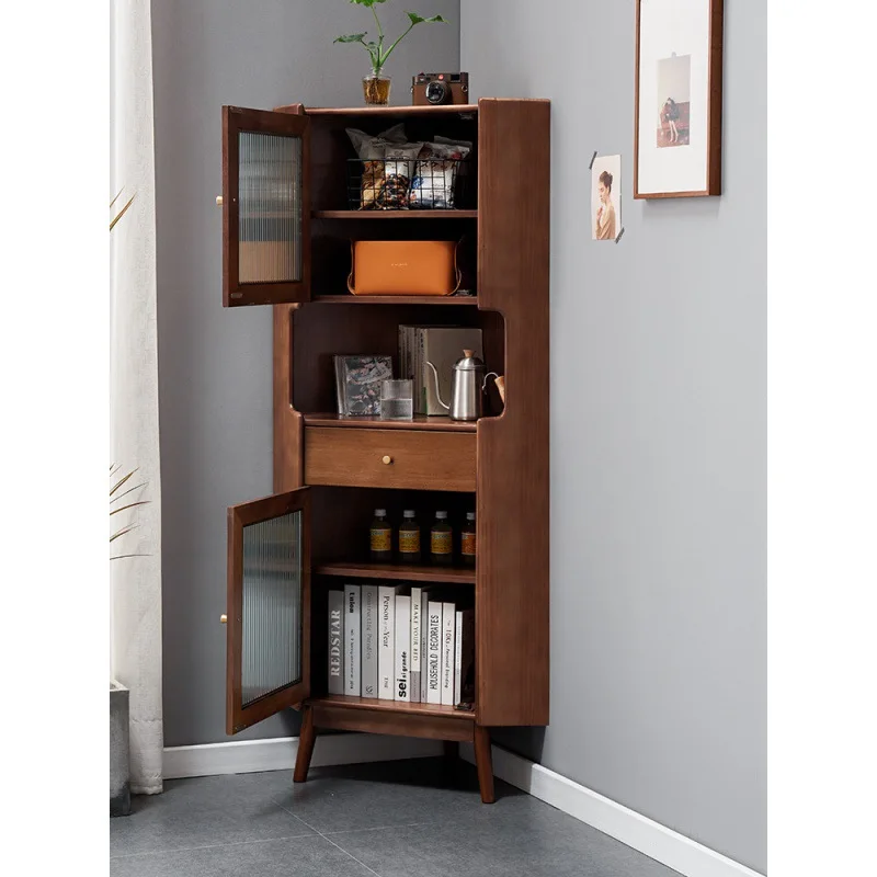 Xihao Corner Cabinet Solid Wood Triangle Restaurant Triangle Dining Side  Wine