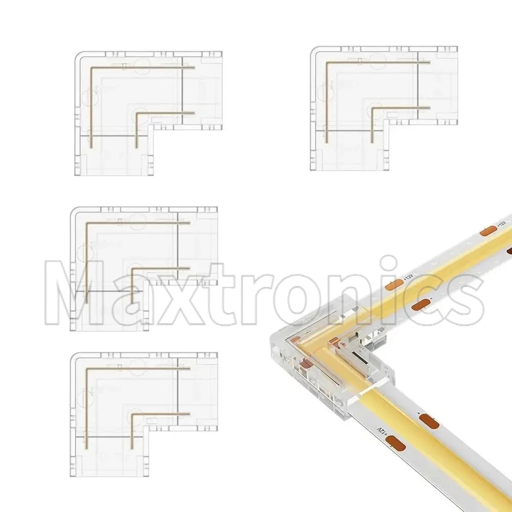 NEW 10-50pcs 2/3/4Pin L Shape Corner COB LED Connector 5MM/8mm/10Mm Terminal Practical Connector for CCT FCOB RGB Strip Light
