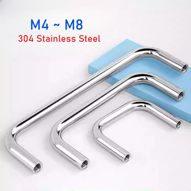 M4~M8 304 Stainless Steel Solid U-shaped Handle Wardrobe Door Cabinet Door Industrial Welded Pulls Knobs Furniture
