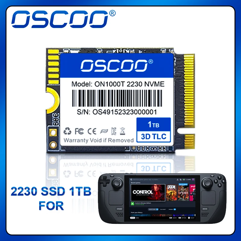 OSCOO SSD 2230, 스팀 데크 M2 Pcie 4.0 디스크, 솔리드 스테이트 드라이브, 256GB, 512GB, 1TB Untuk Dek Uap 노트북, 로그 앨리 콤퓨터