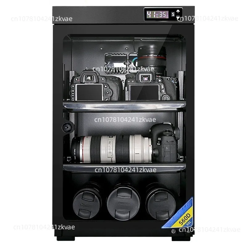 صندوق تجفيف الكاميرا 60 لتر، صندوق إلكتروني مقاوم للرطوبة، عدسة SLR، صندوق خزانة تجفيف ميكروفون الشاي