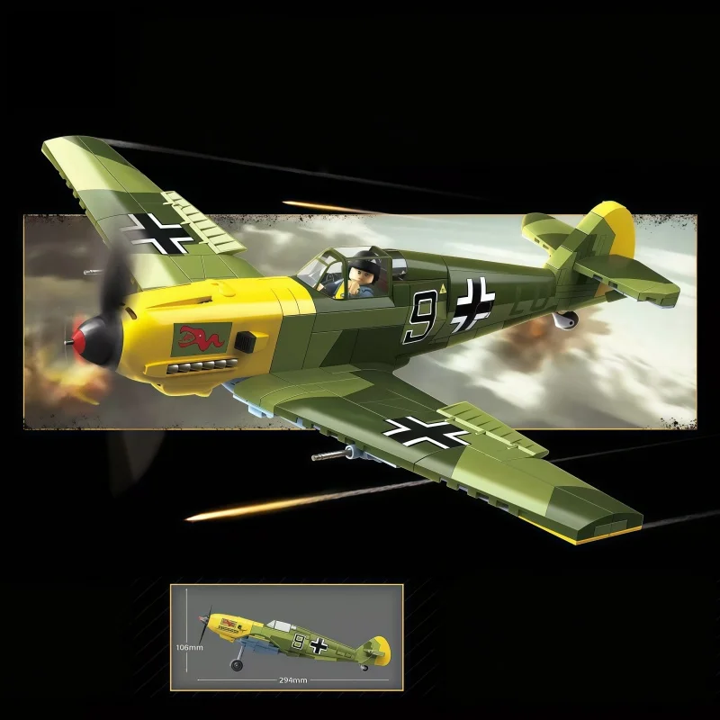 

Fighter jet building block set, classic camouflage airplane model, DIY building block toy suitable for adults and teenagers