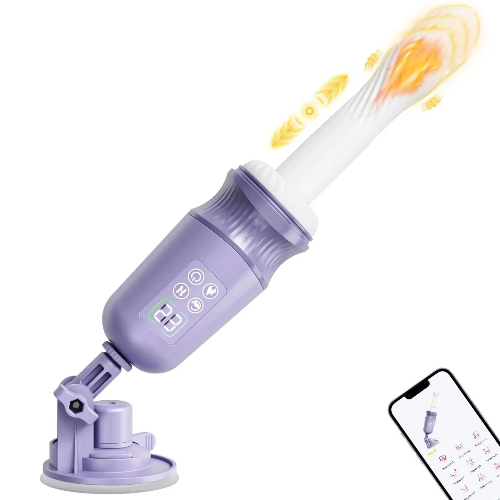 APP Control Sex Machine Thrusting Dildo Vibrator with Heating Function for Men 10 Vibrating and Thrusting Modes Adult Sex Toys