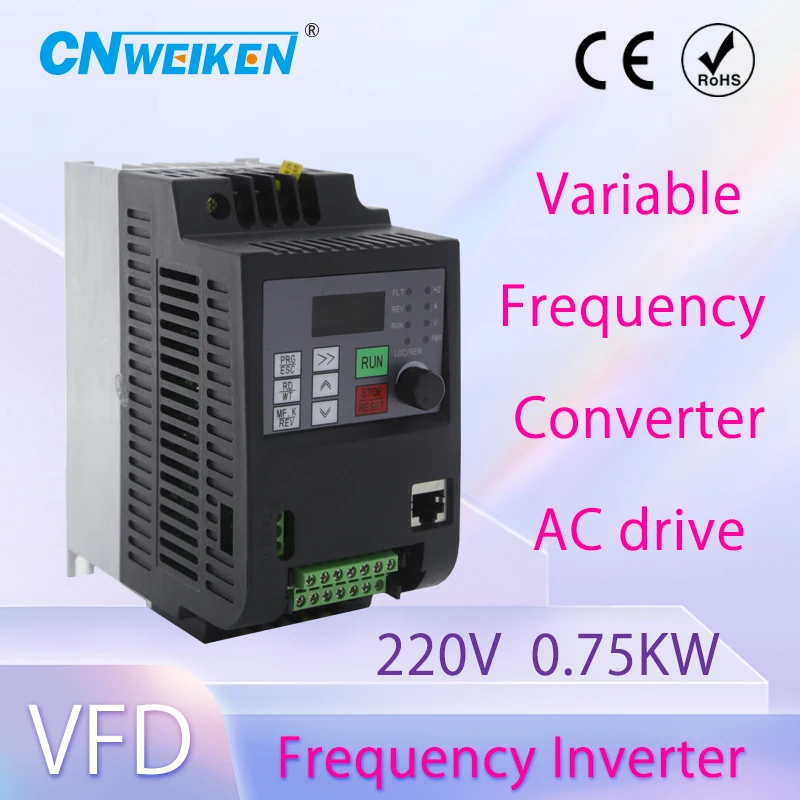 Imagem -06 - Entrada Monofásica Vfd do Inversor Conversor de Frequência Movimentação de Velocidade Ajustável 220v 380v 220v Saída Phase 2.2kw