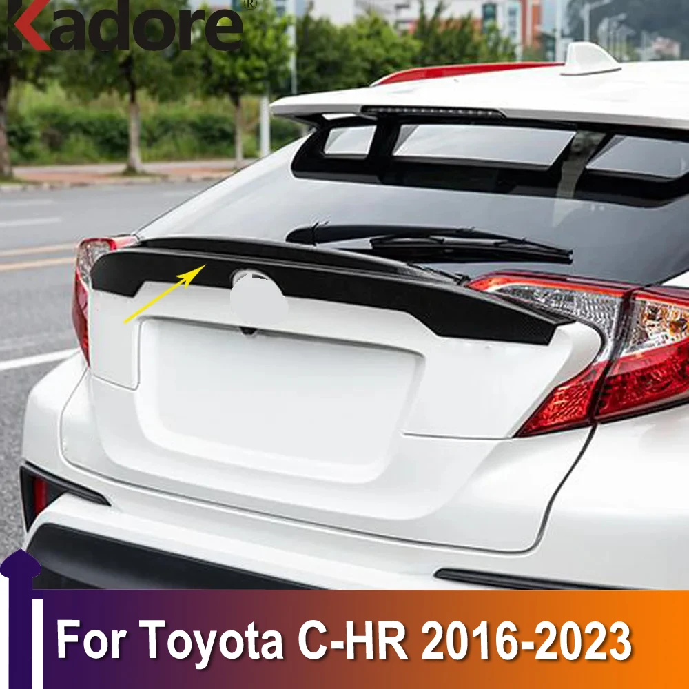 For Toyota C-HR CHR 2016 2017 2018 2019-2023 Carbon Fiber Spoiler Lips Rear Trunk Wings Car styling Sticker Exterior Accessories