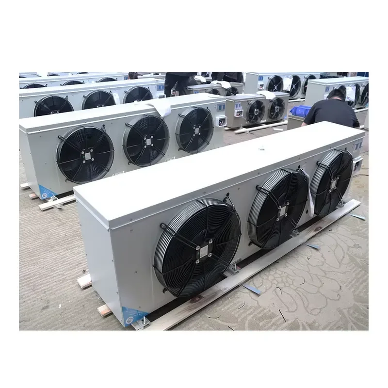 Top Mounted Double Fan High Volume Air Duct Design Air Cooler Industrial Evaporator for Pork Poultry Fish Lamb Storage