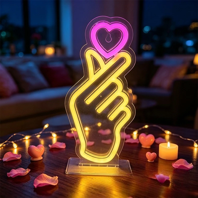 Valentine's Day Atmosphere Decorative Acrylic with Neon Hanging Modeling Lights Fast Delivery