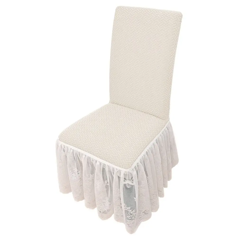 Thickened Chair Cover with Skirt Stretchable Breathable Elastic Chair Cover Anti-Slip Dust-Proof Full Wrap Stool Cover Home Use