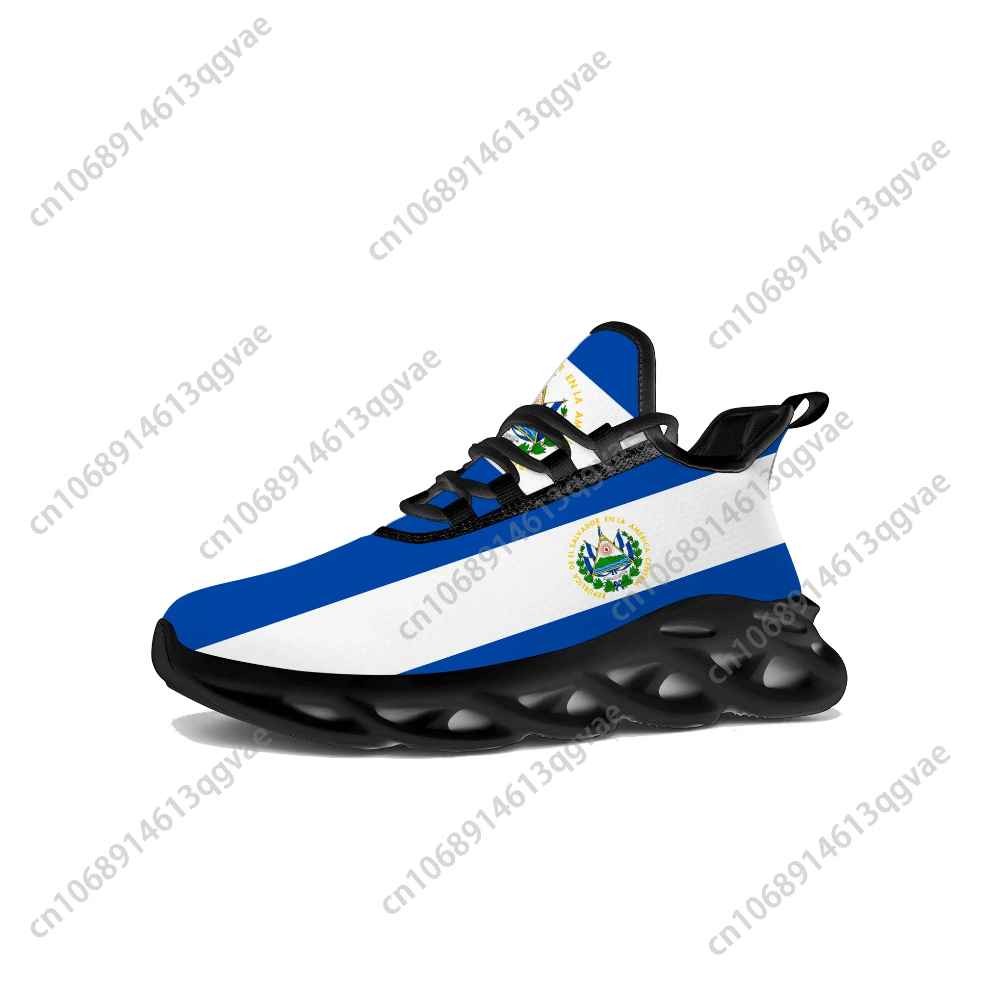 

El Salvador Flag Flats Sneakers Mens Womens Hot Pop Sports Running Sneaker Lace Up Mesh Footwear Tailor-made Shoe