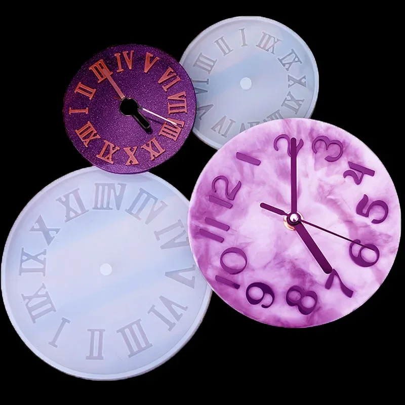 DIY Crystal Epoxy Resin Mold Round Arabic Numeral 12 Constellation Clock Watch Silicone Mould Polymer Clay Doll Molds