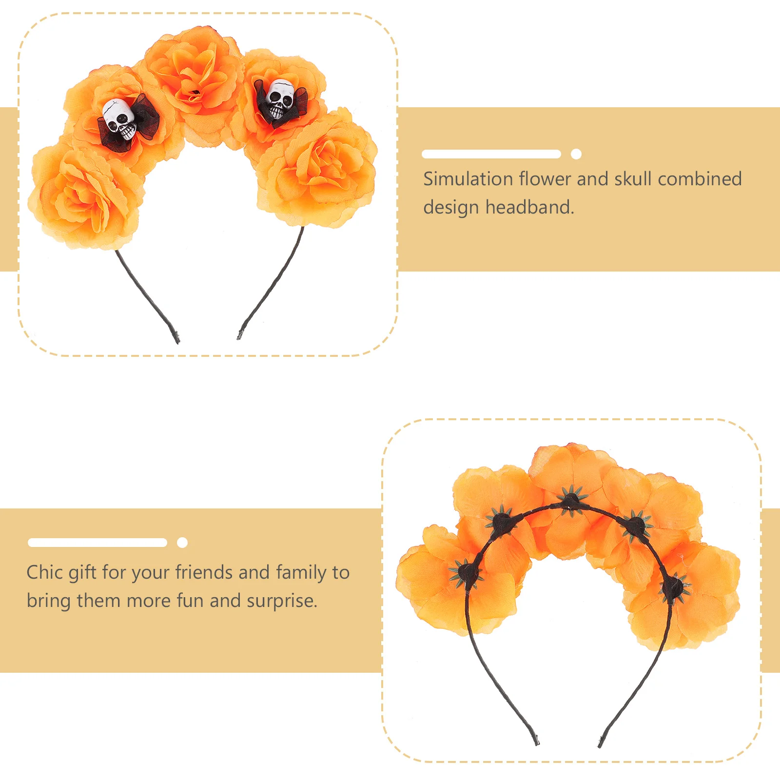 

6pcs Skull Hair Hoop Custom Dead Costume Headdress Crown Halloween Lightweight Girls Boys Party Accessories Simulation