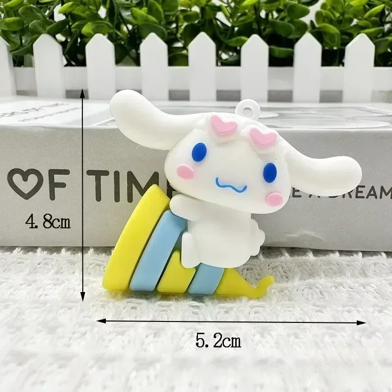 Sanrio Cinnamoroll Model Doll Decoration Anime Action Figure Cute Toy Q Figurals Desk Cake Key Decoration Children Birthday Gift