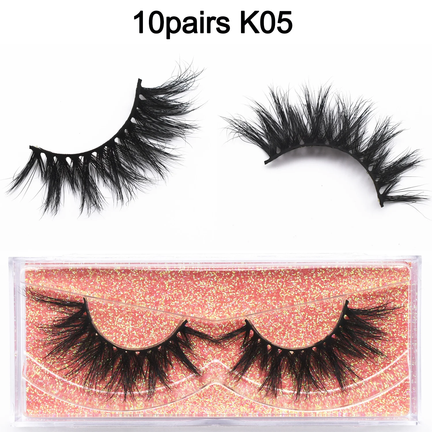 10pairs/lot Mink False Eyelashes Wispy Luxury Lashes Reusable Fluffy Fake Eyelashes 20mm Makeup Lashes 3D Mink Lashes Extension