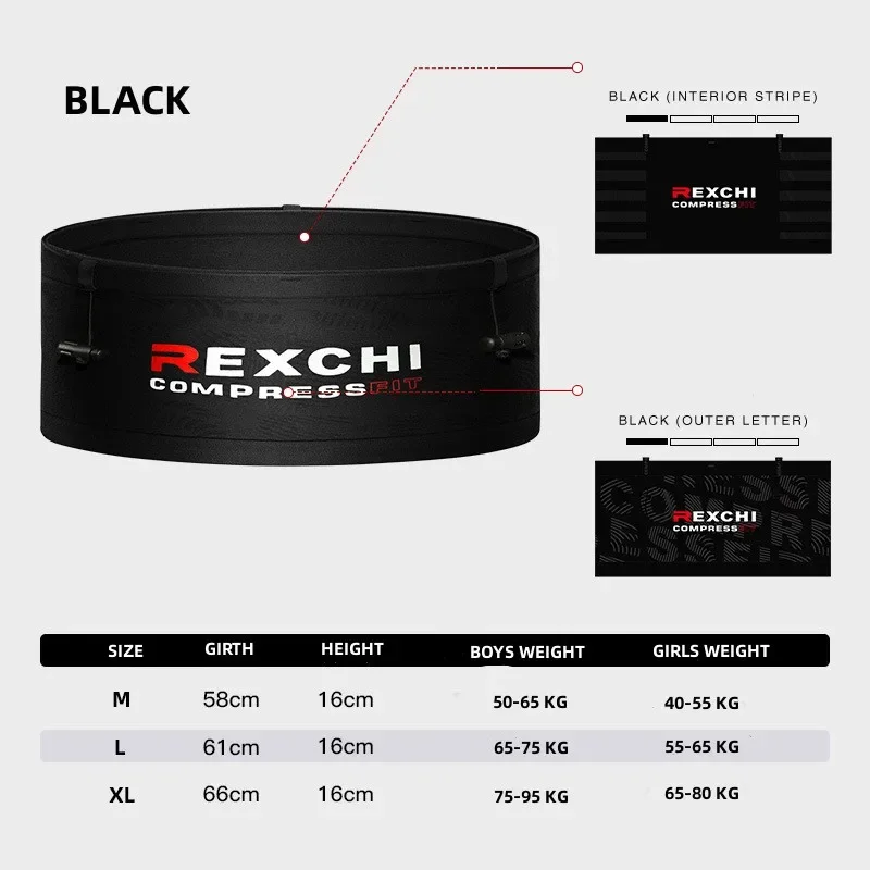 REXCHI Hidden Running Waistpack Lightweight Running Belt Waist Pack Portable Elastic Breathable Large Capacity for Outdoor Sport