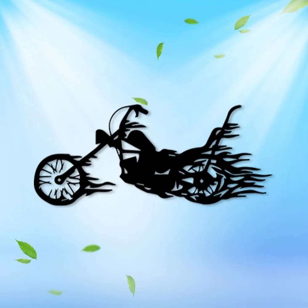 CIFbuy Iron Wall Art Retro Motorcycle Metal Decor Dynamic Rider Silhouette Weatherproof Durable Indoor Outdoor Home Decoration