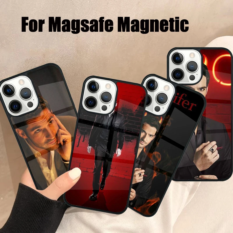 80 Lucifer Tom Ellis Magsafe Phone Case For iPhone 16 15 14 13 12 11 Pro Max Plus Mini Mirror Wireless Magnetic Cover