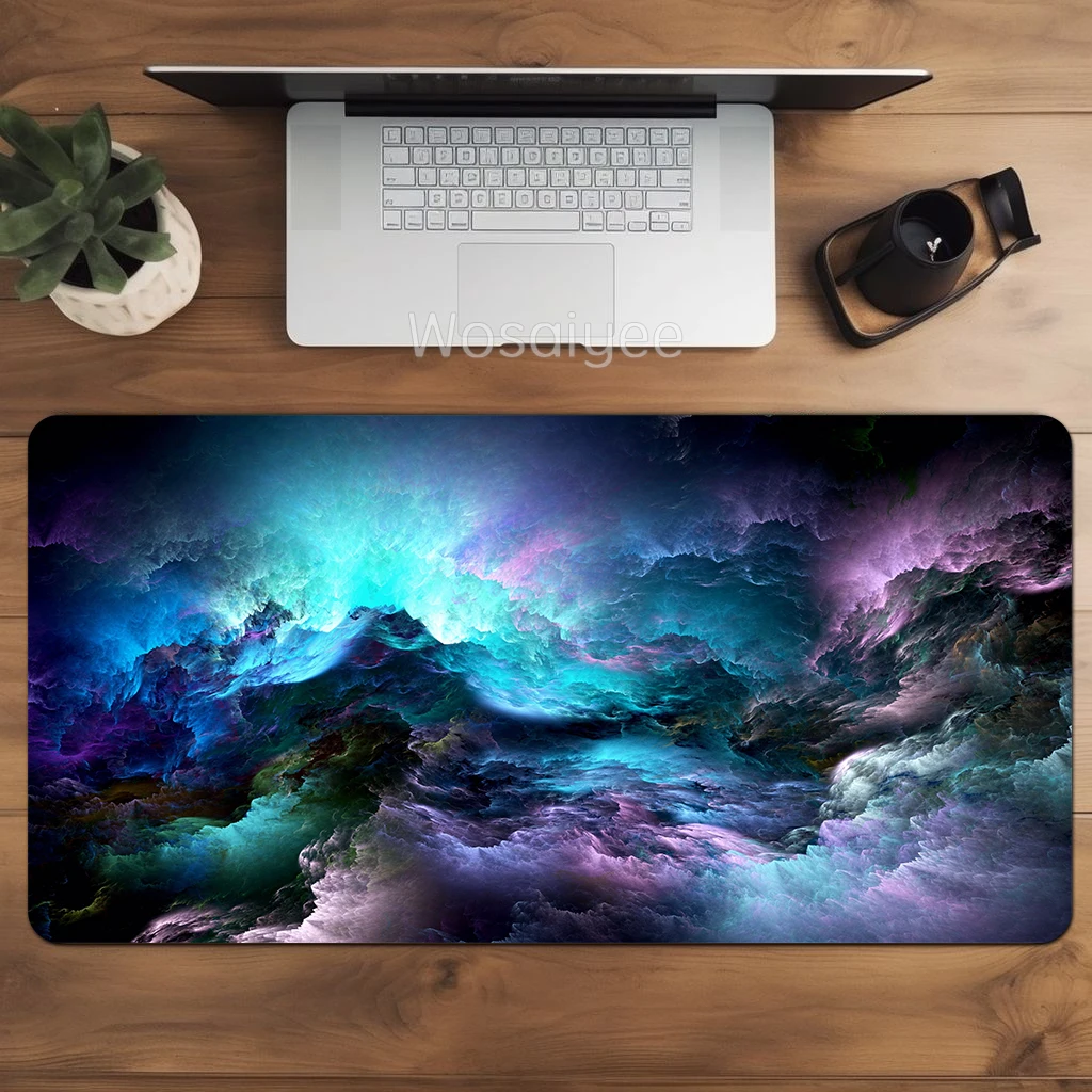 Imagem -03 - Cloud Moon Design Desk Mat Mouse Pad Kawaii Roxo Esteiras de Teclado Gaming Estendidas Xxl Grande Mousepad Rosa Bonito xl 90x40