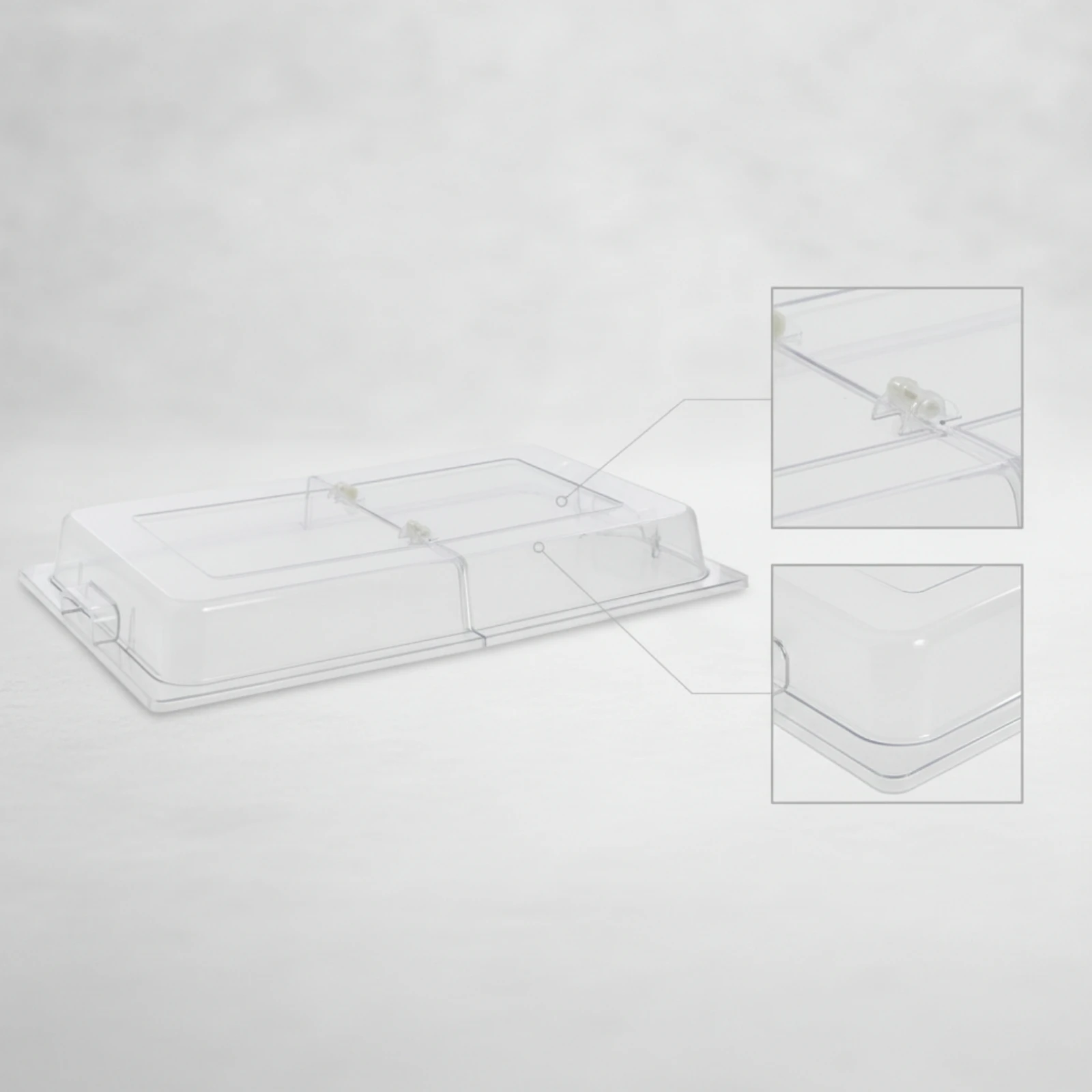 Polycarbonate Food Cover Sturdy Serving Tray Cover Lid Shatterproof Translucent for Caterers, Catering, Buffet