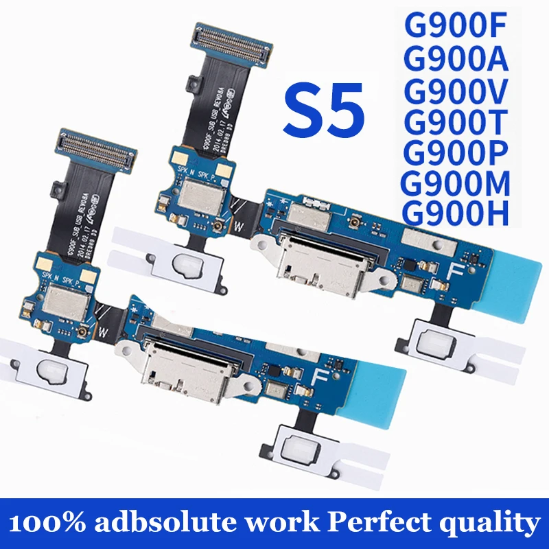 Replacement Charging Flex Cable for Samsung Galaxy S5 G900F G900A Microphone MIC USB Charging Port Socket Dock Connector