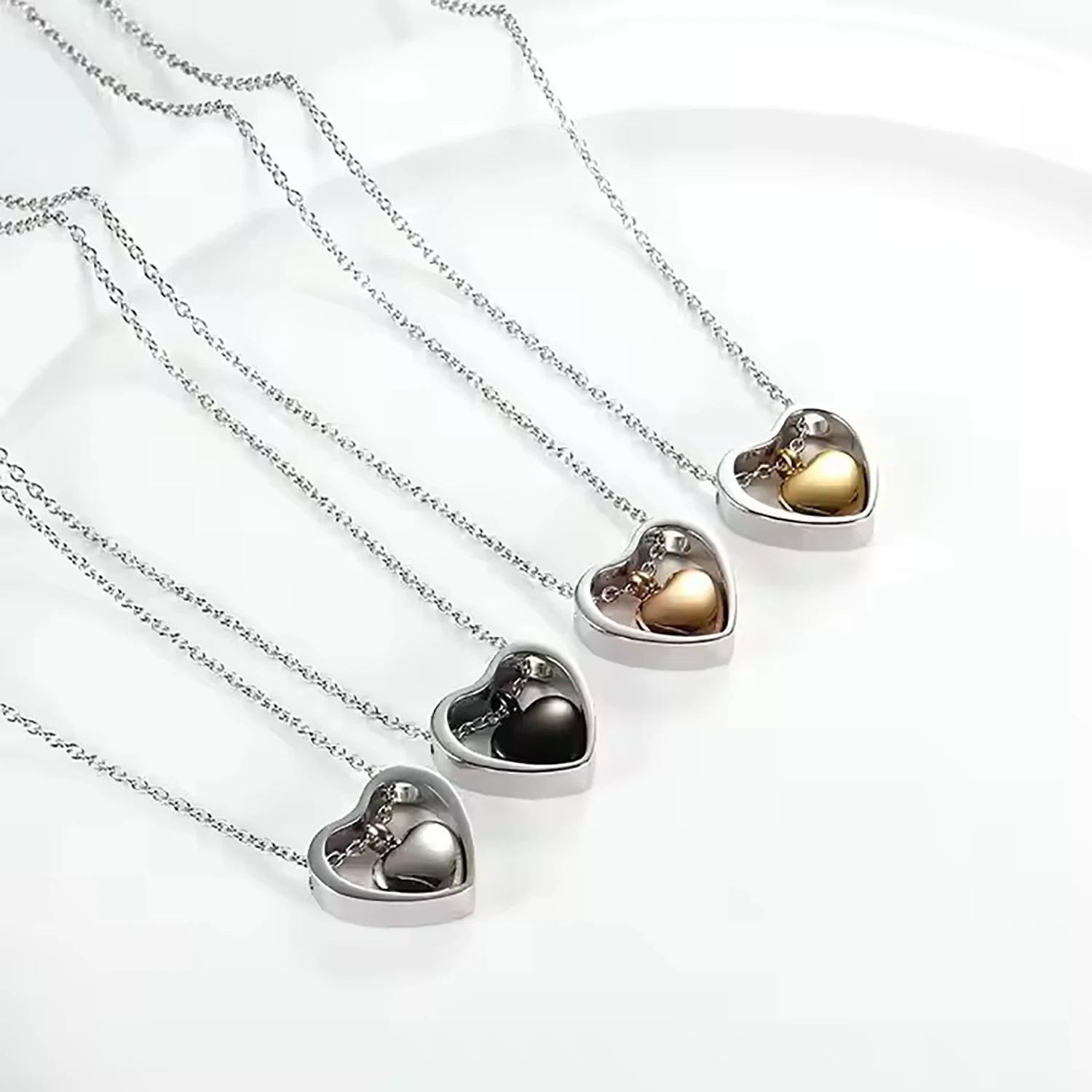 Heart Urn Cremation Pendant Neckalce for Women Men Stainless Steel Hollow Heart Love Jewelry for Ashes Keepsake Waterproof