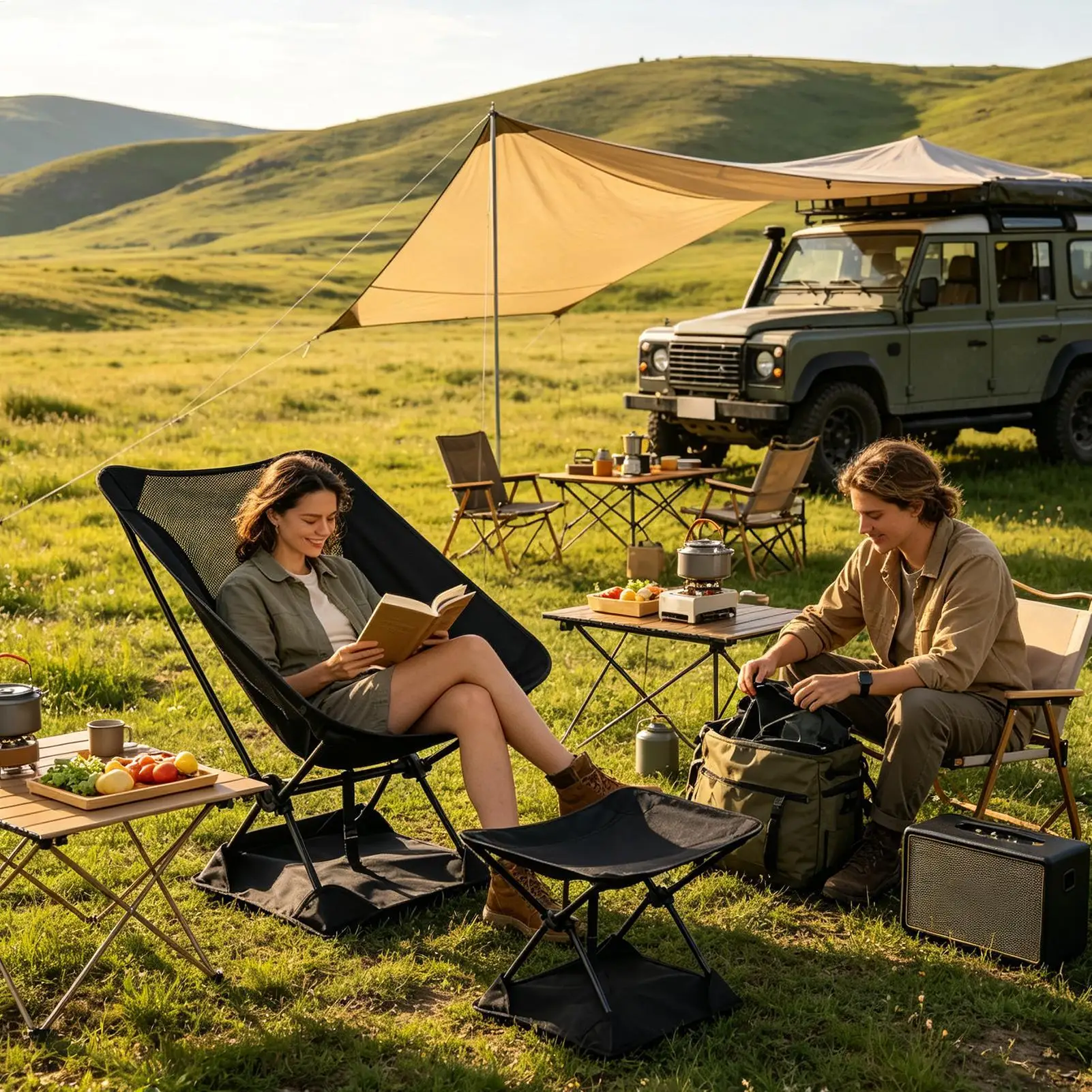 Camping Anti-Collapse Mat Without Chair Lightweight anti-sinking Folding Chair pad for Backpacking Fishing Picnic Outdoor