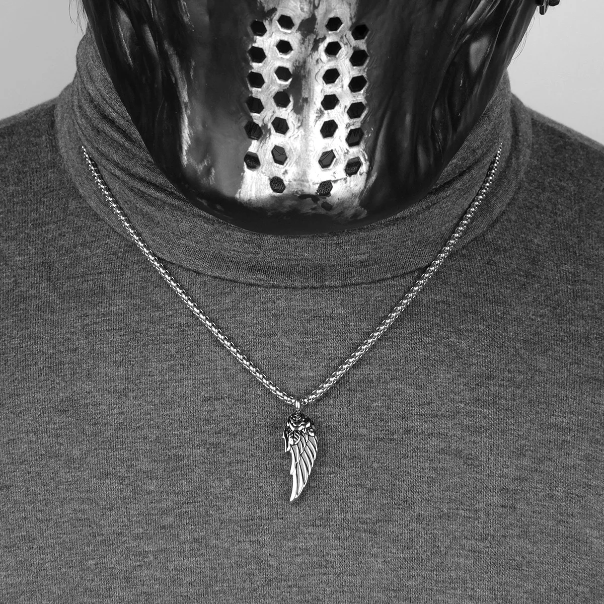 Rose Wings Animal Mens Long Necklaces Pendants Chain Punk Hip Hop for Boy Male Stainless Steel Jewelry Creativity Gift Wholesale