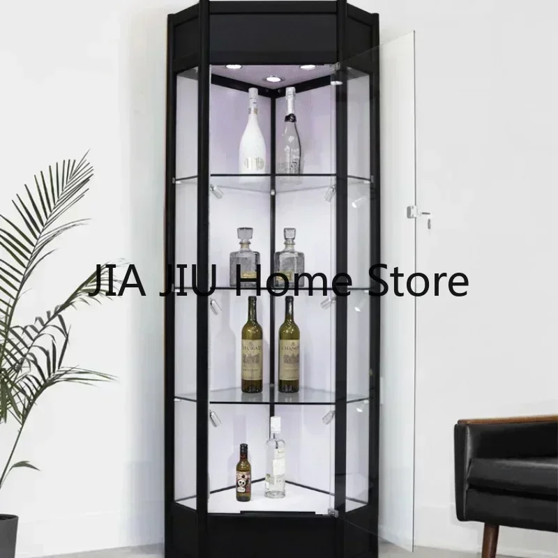 

Display Living Room Wine Cabinets Glass Modern Storage Liquor Wine Cabinets Wall Corner Meuble Vin European Furniture QF50JG