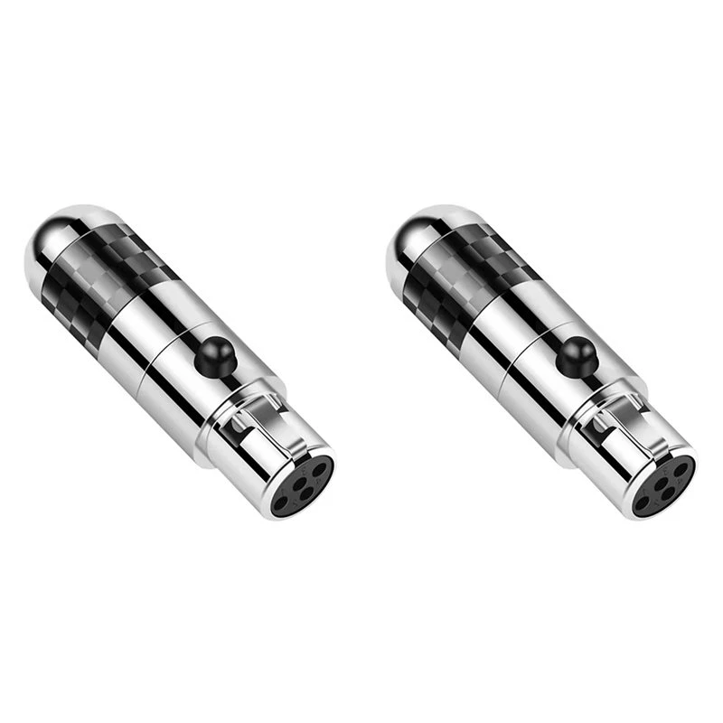 T21C 2X XLR Female Connectors 4Pin Rhodium Plated Audio Plug HIFI Mic Jack XLR Balance Cable Headphone Adapter Speaker
