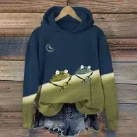 

Women's Clothing 2025 Autumn and Winter Hooded Digital Print Long Sleeve Positioning Print Sweatshirt