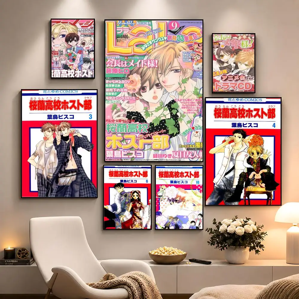 Anime Ouran High School Host Club Poster Peel And Stick Wall Art PP Waterproof HD Bedroom Living Room Home Decor Gift
