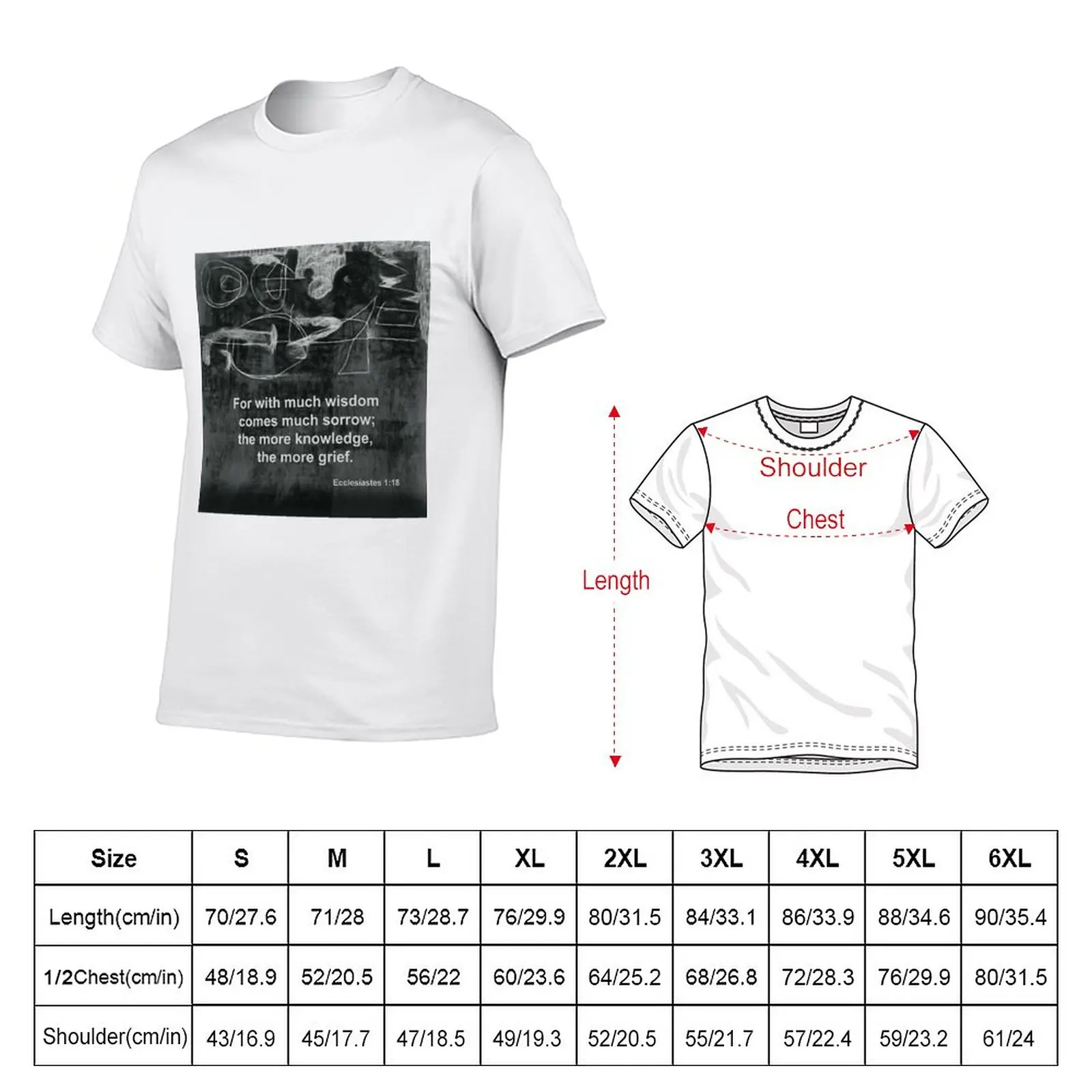 New Contemplation on Ecclesiastes 1:18 T-Shirt Short sleeve tee blank t shirts t shirt for men