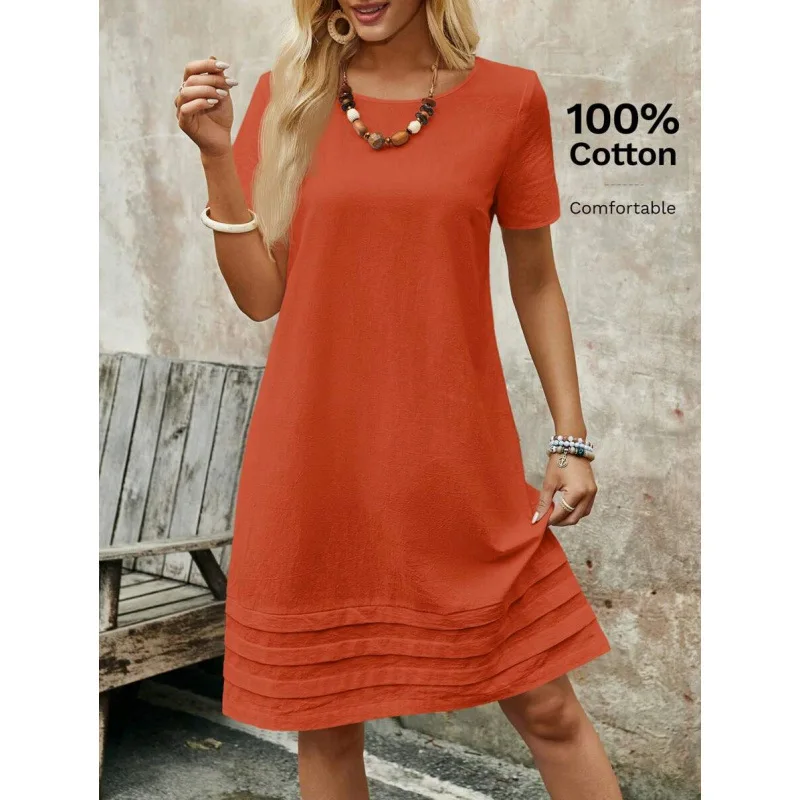 plus Size Casual Beach Dress Women's Maxi Skirt Summer Casual Wear Long Sleeve Beachwear Comfortable Lightweight Dress
