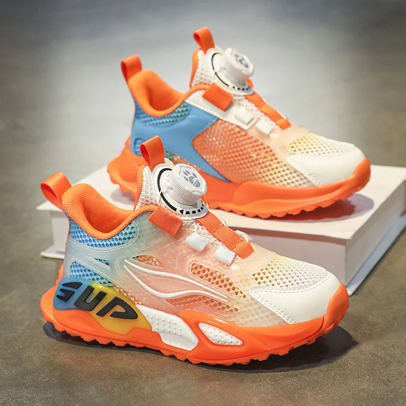 

Dual-use Kids Summer Shoes Breathable Mesh Lining Thin Light Sole Anti-sweat Anti-slip Sneakers for Home and Outside