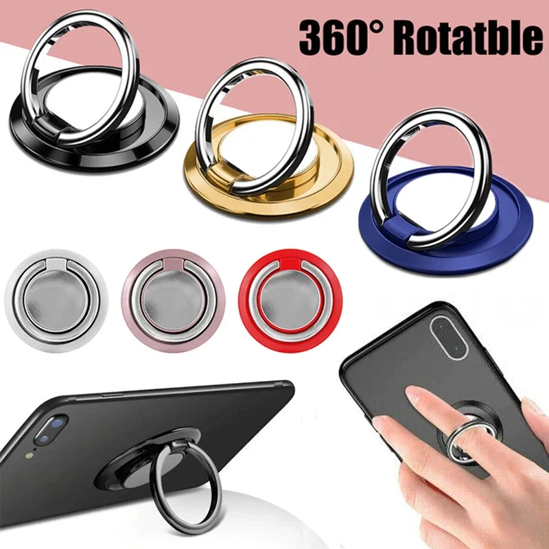 Universal Finger Ring Holder Stand Grip 360 Degree Rotating for Mobile Phone Car Magnetic Mount Phone Back Sticker Pad Bracket