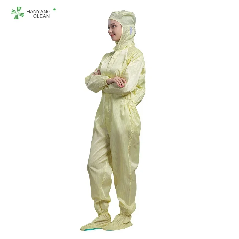 H-1110 uniforms cleanroom coverall safe cloth polyester and nylon anti-static work clothes esd clothing