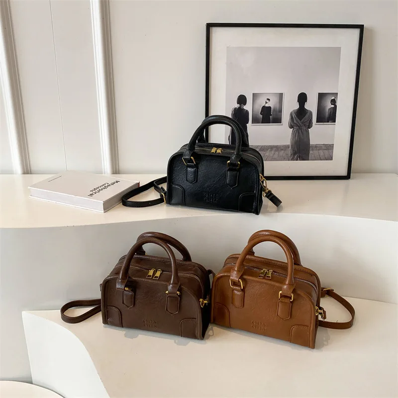 Bolso De diseñador para Mujer, bolso y bolso cruzado Vintage para Mujer, bolso Boston para ir al trabajo, Bolsos De hombro para Mujer, Bolsos De Mujer