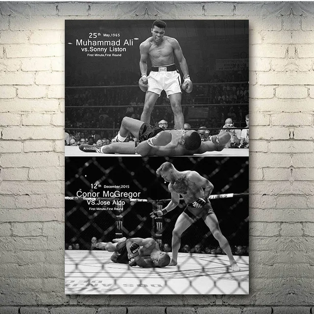 Conor McGregor Ali Boxer Portrait Inspirational Quotes Artwork HD Print Canvas Painting Wall Posters Living Room Home Decoration