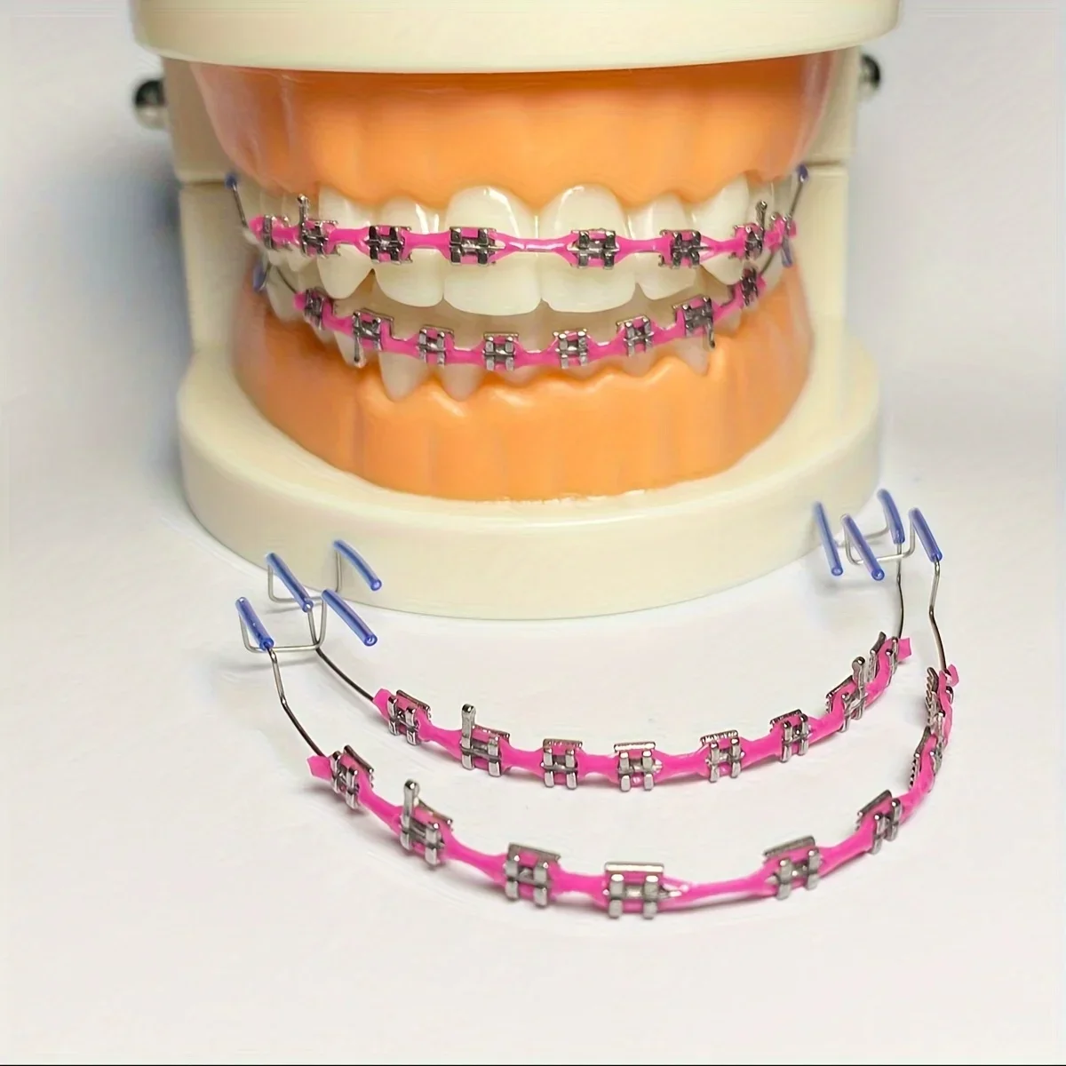 1pair Tooth Decoration Set with Metal Chain, Fashionable Teeth Jewelry for Upper Lower Matching, Daily Party Wear Smile Bling