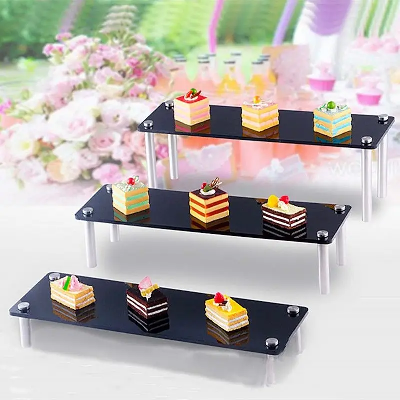

Single Layer Acrylic Bracket With Metal Pillar, Black Acrylic Storage Shelf, Paper Cup Cake Rack, Toy Display Stand