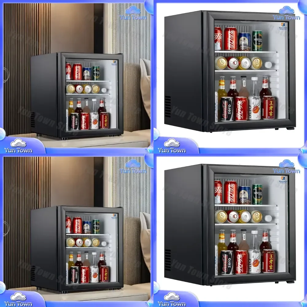 60L Mini Electric Refrigerator Glass Door Portable Household Appliances for Small Kitchen Dorm Room Office Use Compact