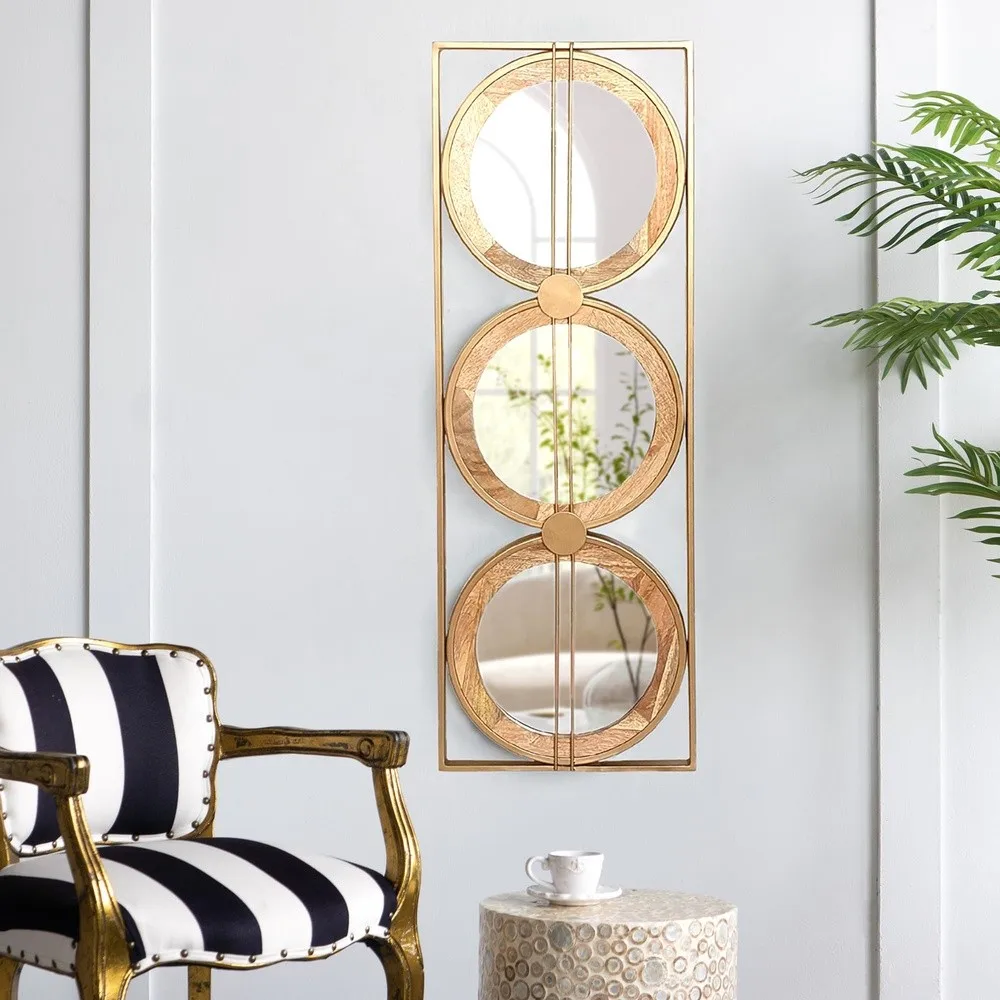 Adelaide Wall Mounted Mirror Set with Three Round Mirrors 40 Inch
